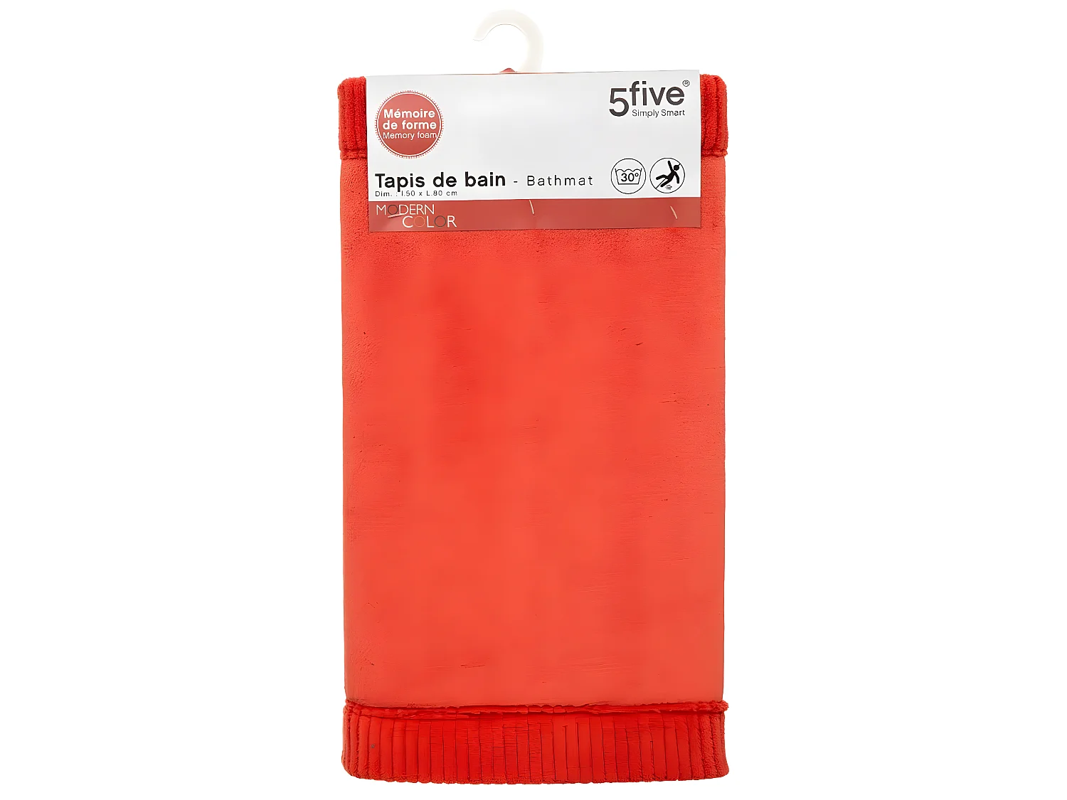 Tapis de Salle de bain Rose nacarat à mémoire de forme 50 x 80 cm