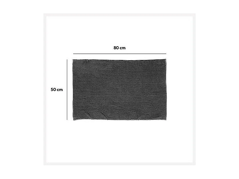 Tapis de Salle de bain Gris chenille 50 x 80 cm