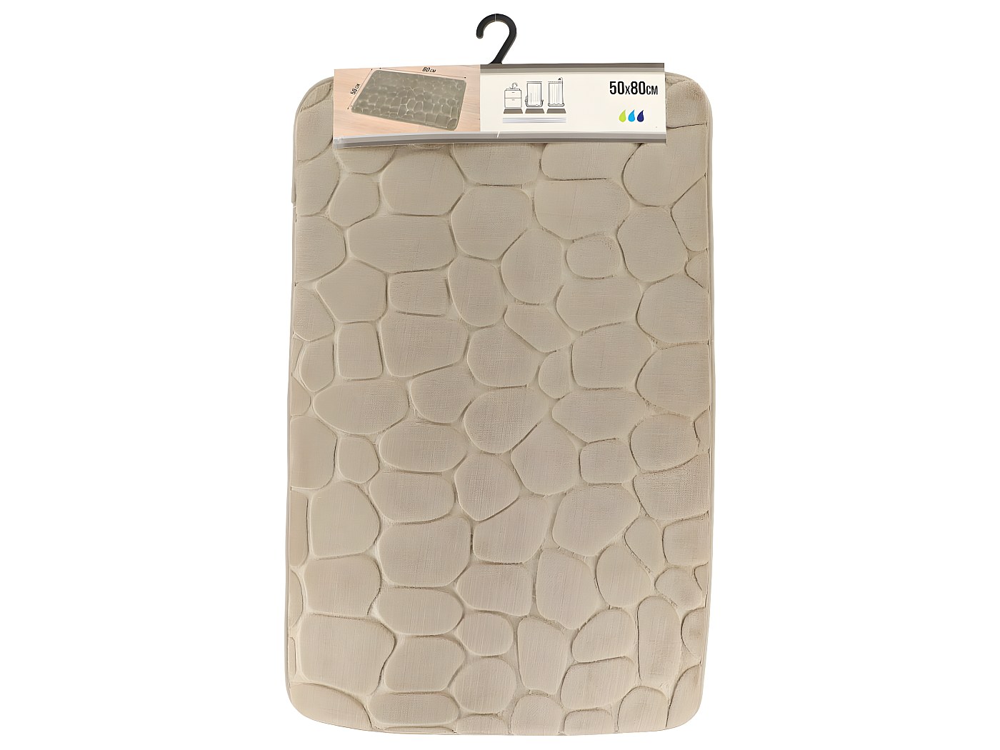 Tapis de salle de bain Taupe en Microfibre à mémoire de forme 50 x 80 cm