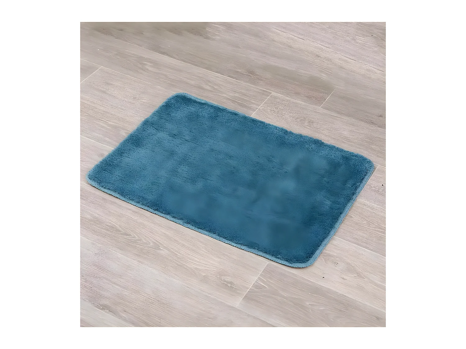 Tapis de salle de bain Bleu canard en Microfibre Confort et Doux 50 x 70 cm