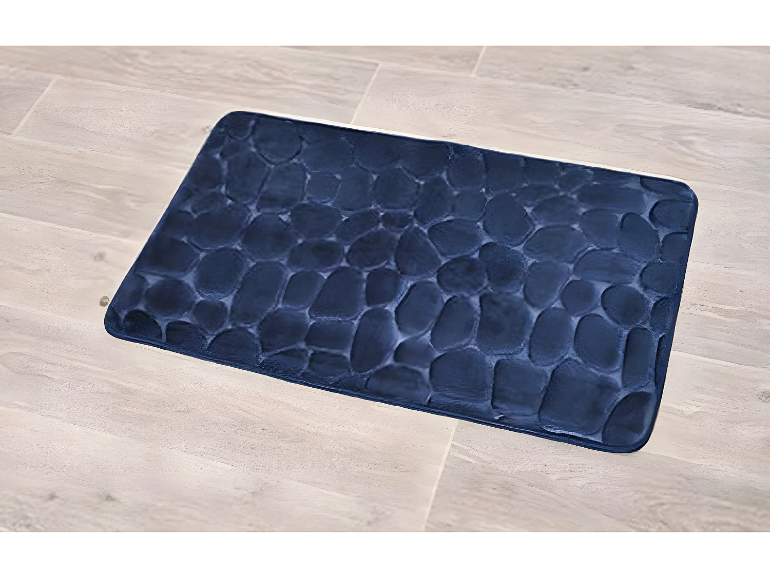 Tapis de salle de bain Bleu Marine en Microfibre à mémoire de forme 50 x 80 cm