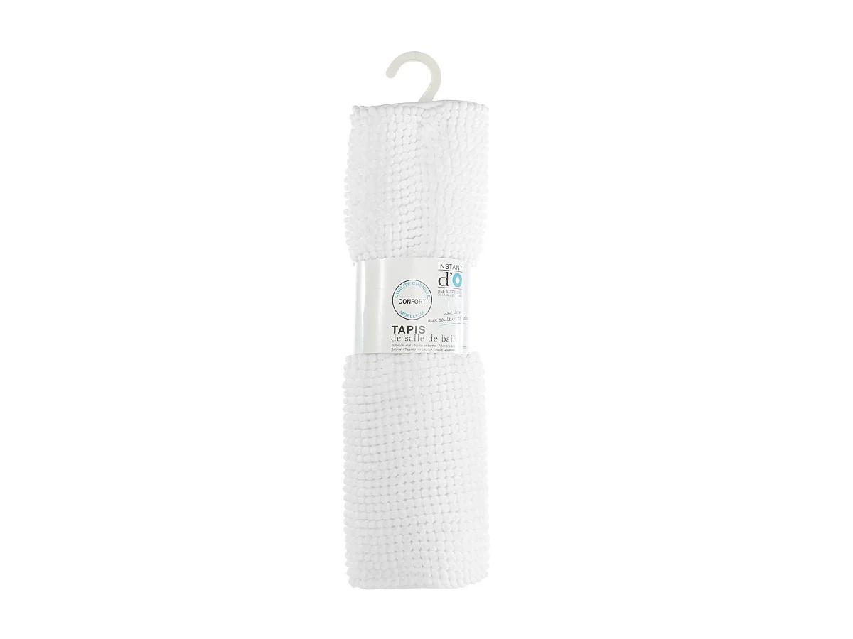 Tapis de Salle de bain Blanc chenille 50 x 80 cm