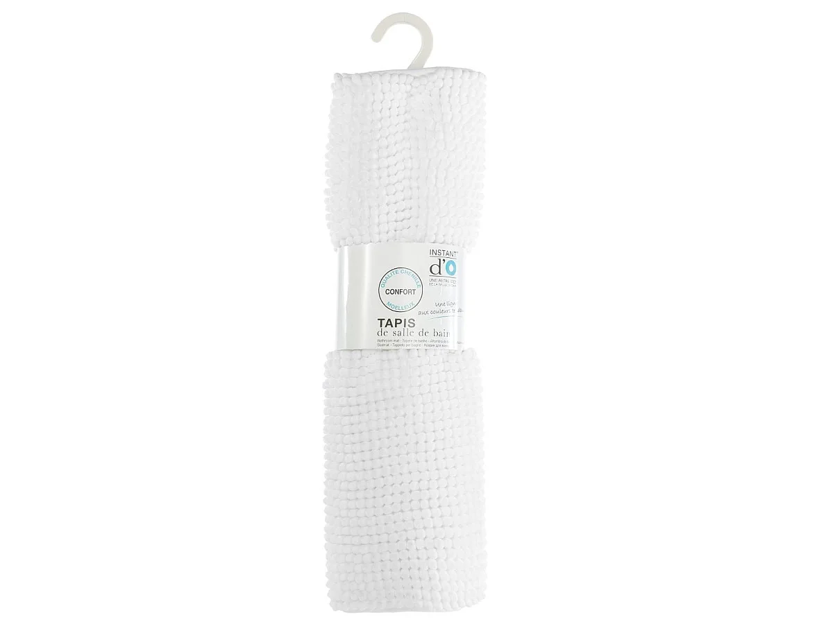 Tapis de Salle de bain Blanc chenille 50 x 80 cm