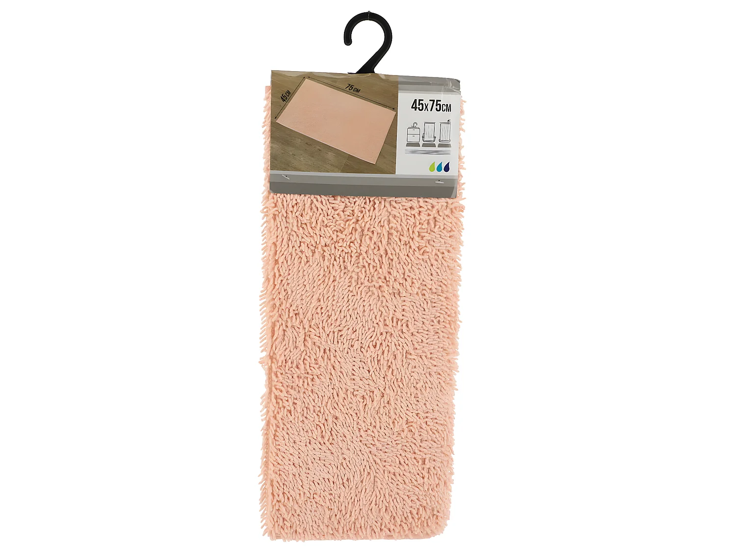 Tapis de salle de bain en polyester Rose poudré 45 x 75 cm
