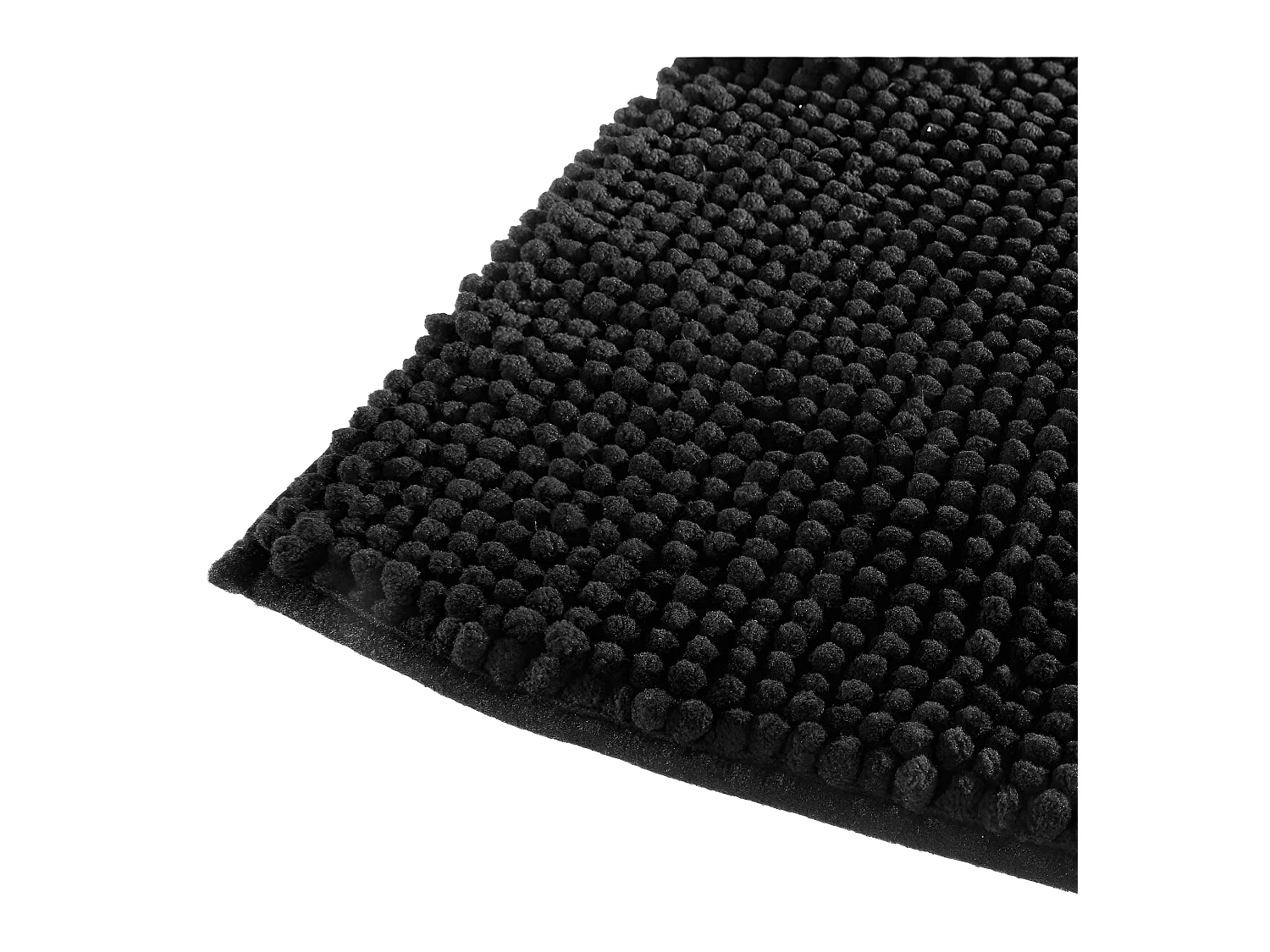 Tapis de Salle de bain Noir chenille 50 x 80 cm