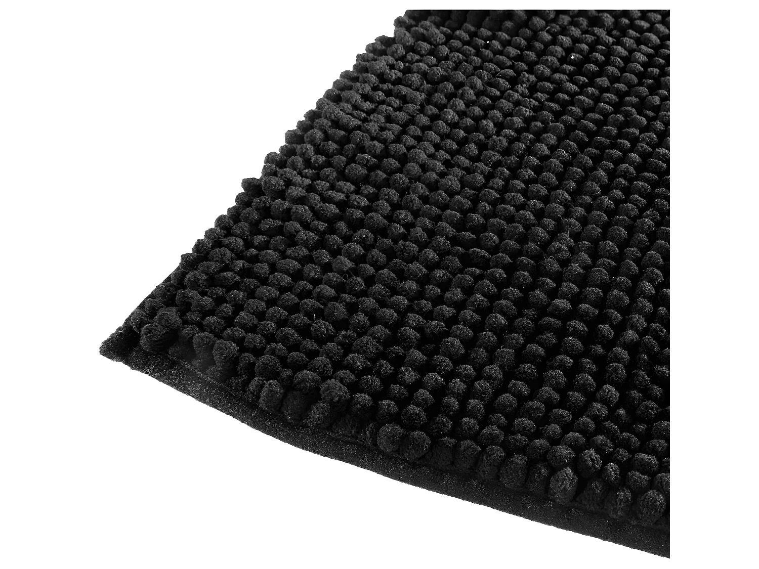 Tapis de Salle de bain Noir chenille 50 x 80 cm