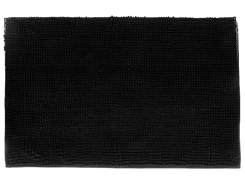 Tapis de Salle de bain Noir chenille 50 x 80 cm