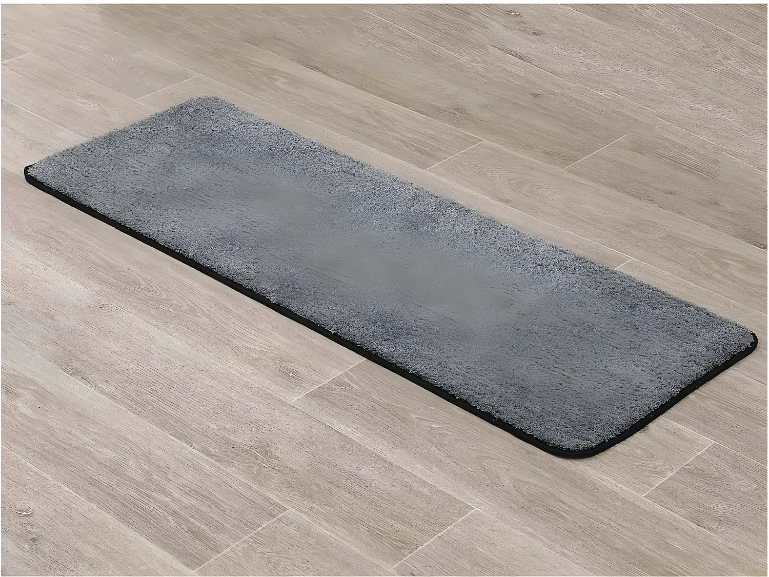 Grand Tapis de salle de bain Gris en Microfibre Confort et Doux 45 x 120 cm