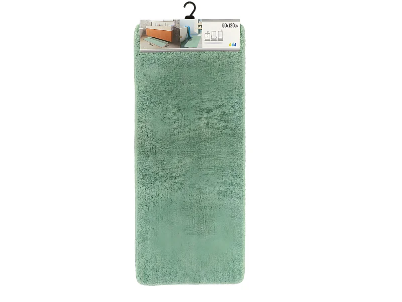 Grand Tapis de salle de bain Double Vasque en microfibre Vert amande 50 x 120 cm