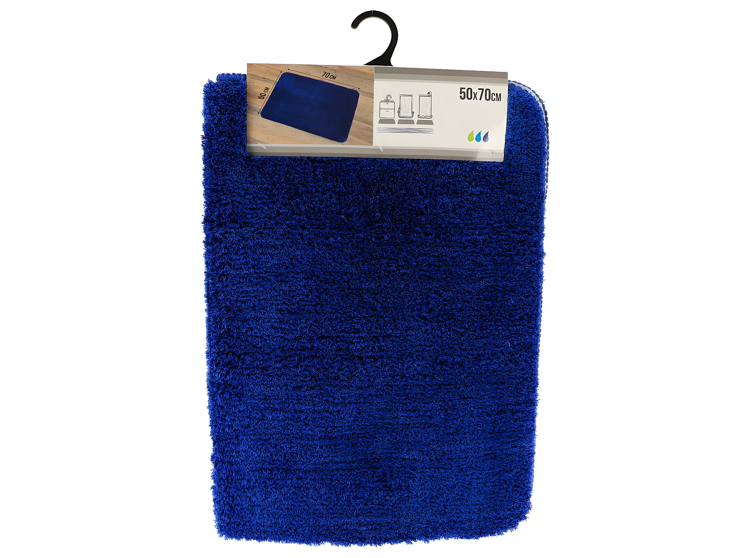 Tapis de salle de bain Bleu marine en Microfibre Confort et Doux 50 x 70 cm