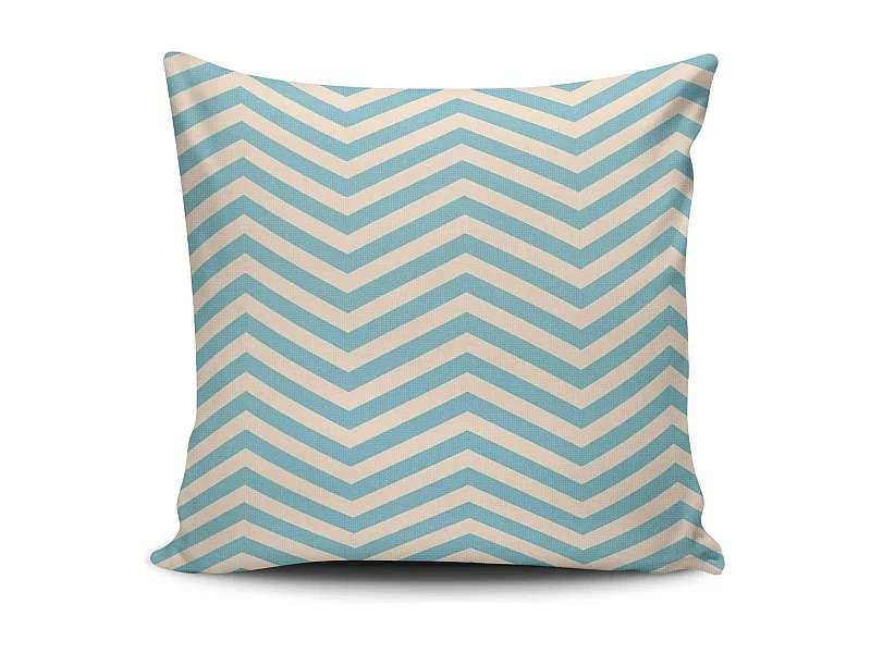 Coussin bleu motif graphique IZMIR