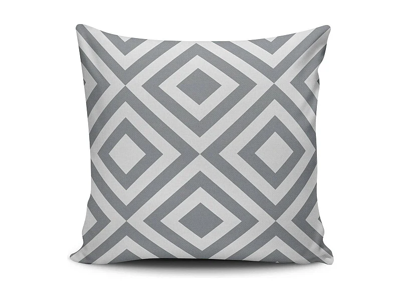 Coussin gris – motifs imbriqués IZMIR