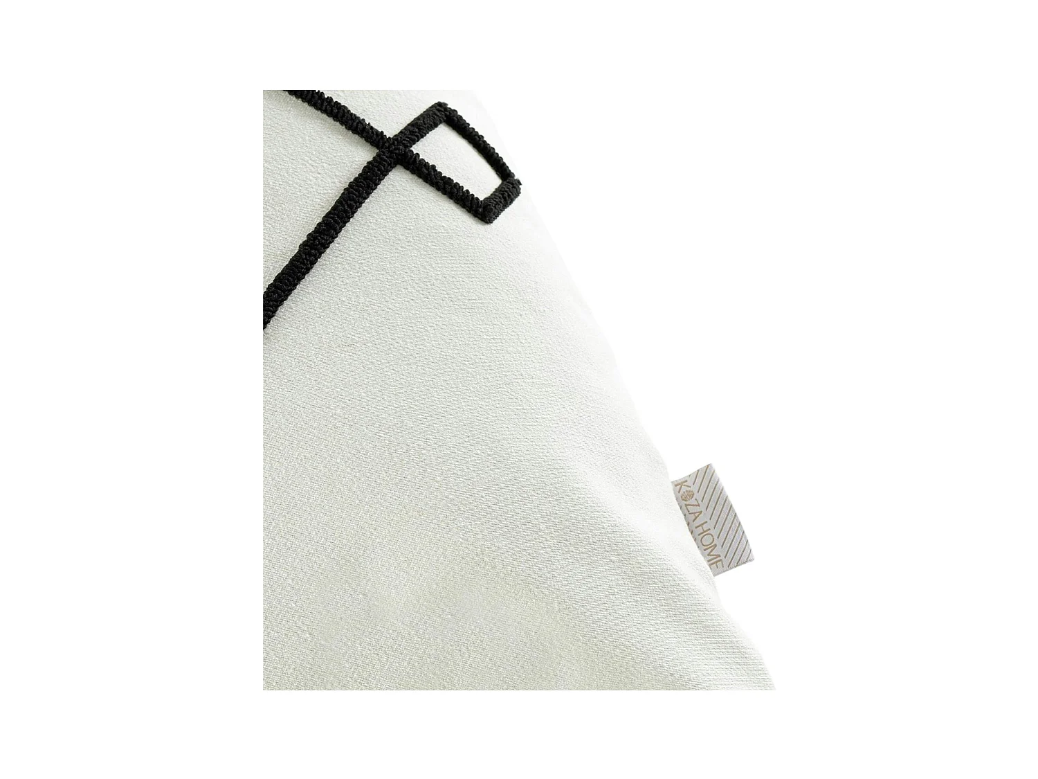 Coussin en lin écru – motif losange noir stylisé IZMIR