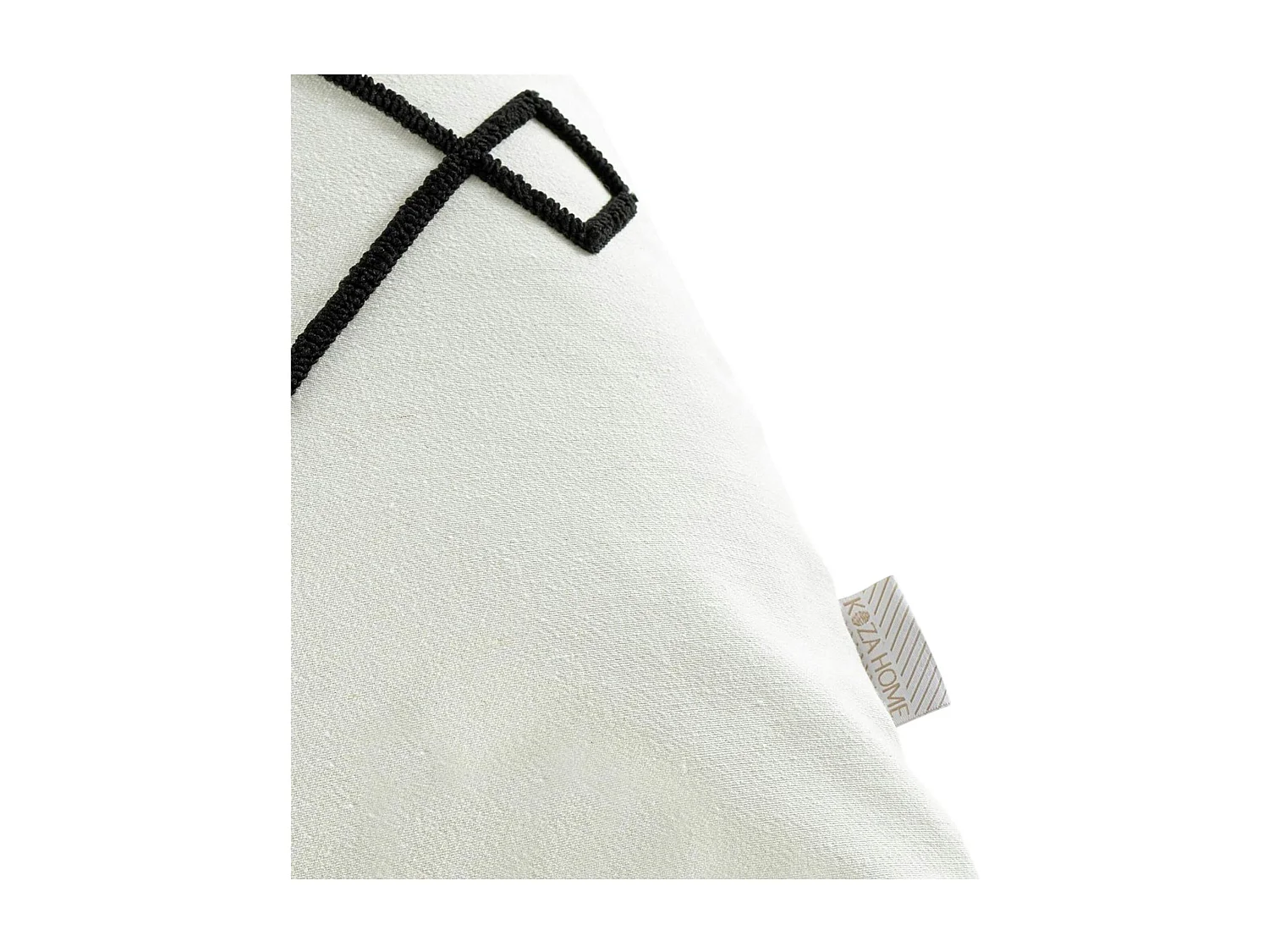 Coussin en lin écru – motif losange noir stylisé IZMIR