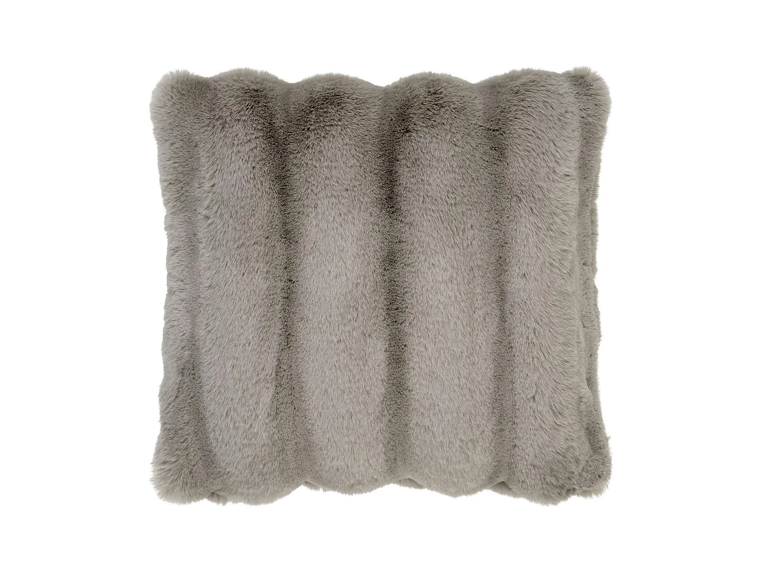 Coussin en fausse fourrure beige taupe BRUGES