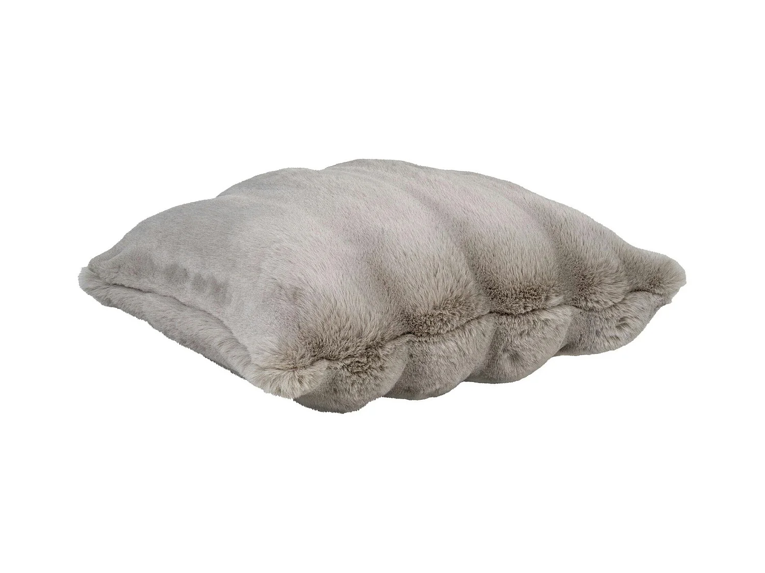 Coussin en fausse fourrure beige taupe BRUGES