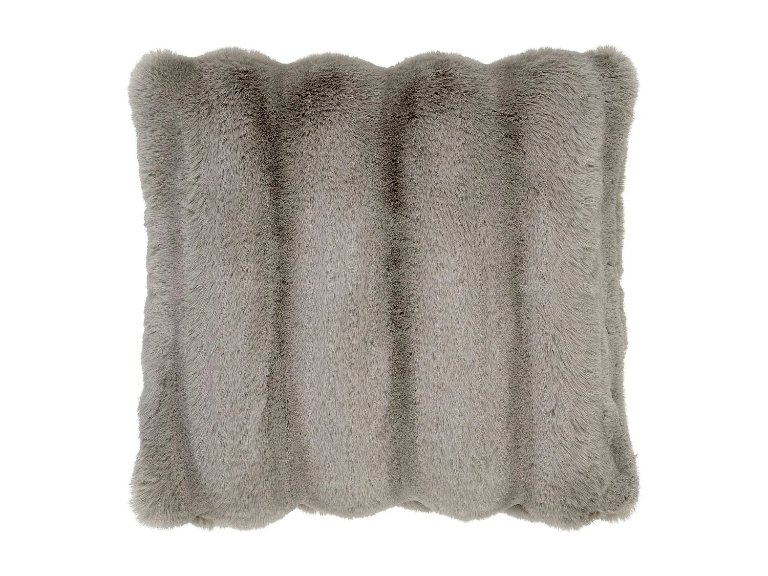 Coussin en fausse fourrure beige taupe BRUGES