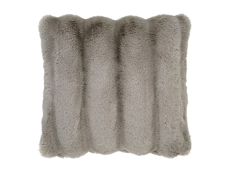 Coussin en fausse fourrure beige taupe BRUGES