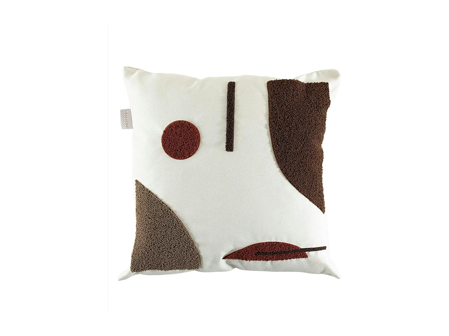 Coussin de canapé bouclette – motif abstrait marron IZMIR