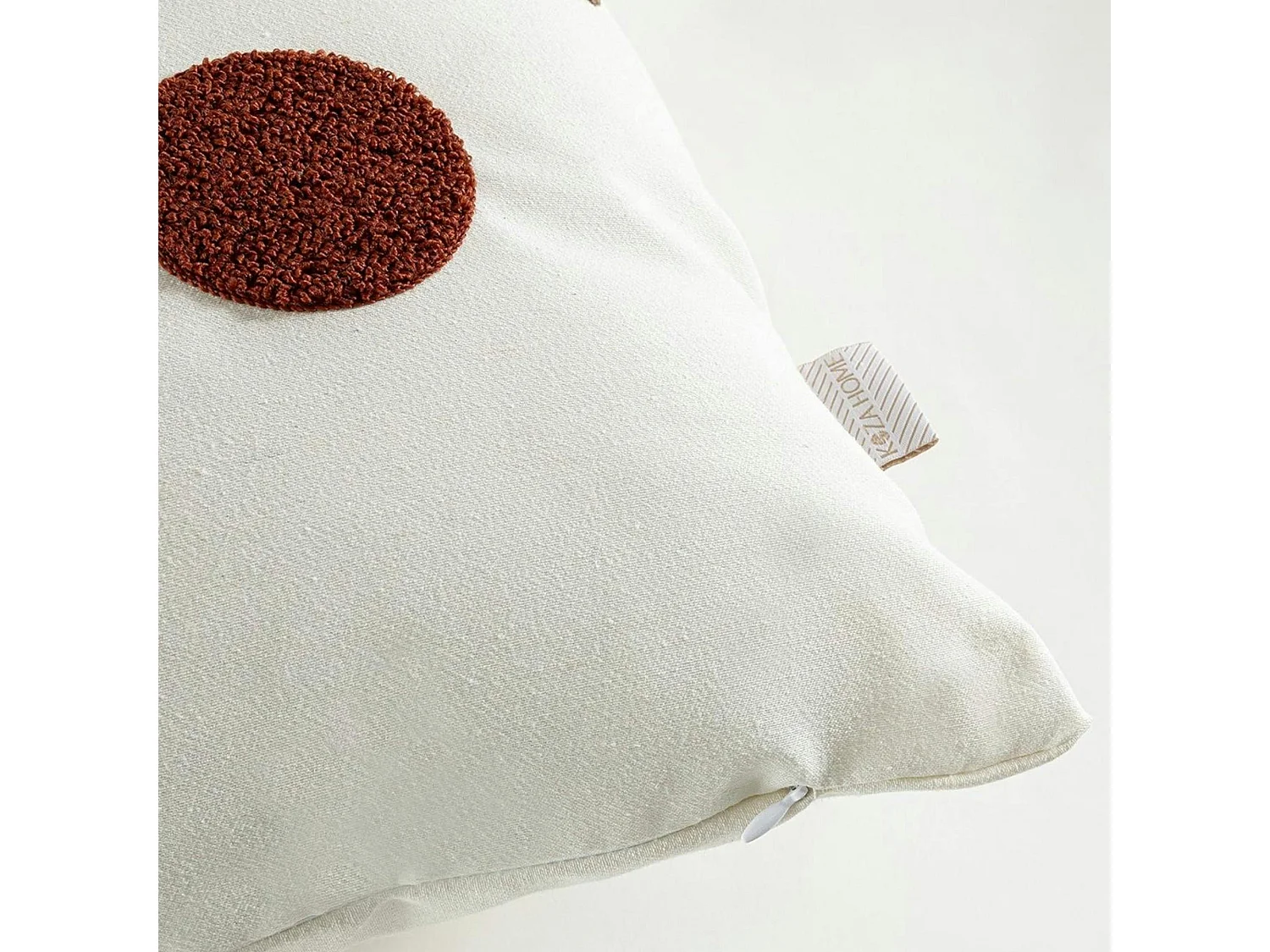 Coussin de canapé bouclette – motif abstrait marron IZMIR