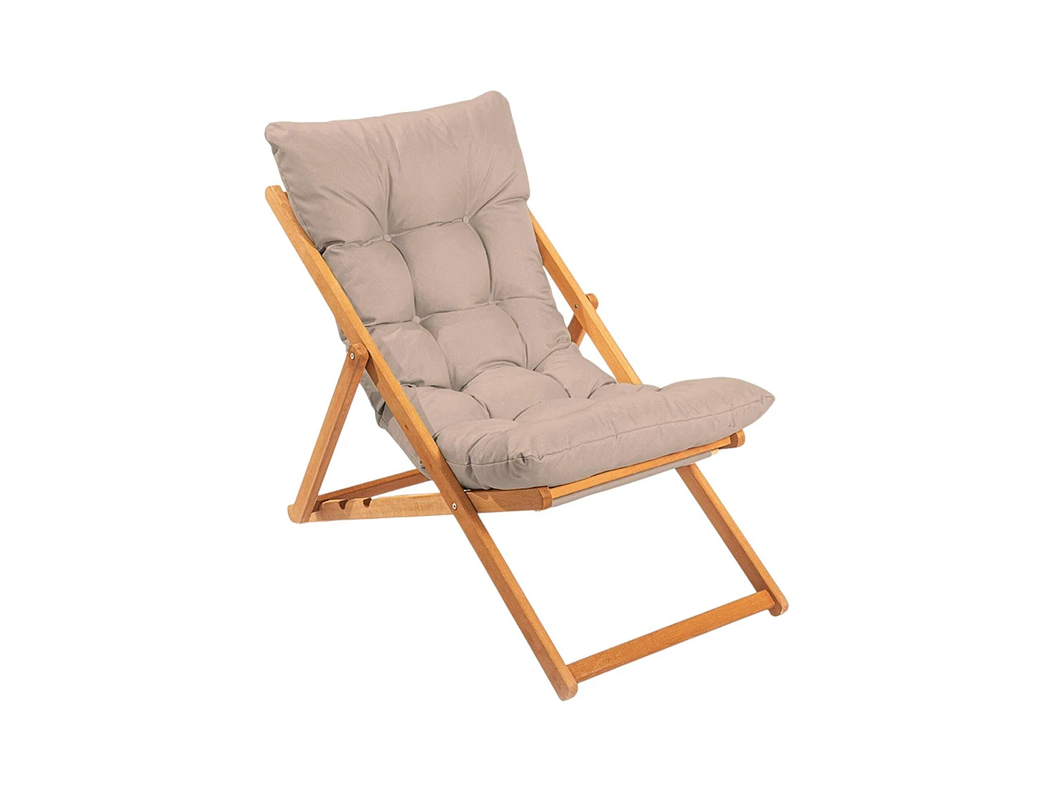 Salon jardin détente 2 places taupe - bois et toile SORA