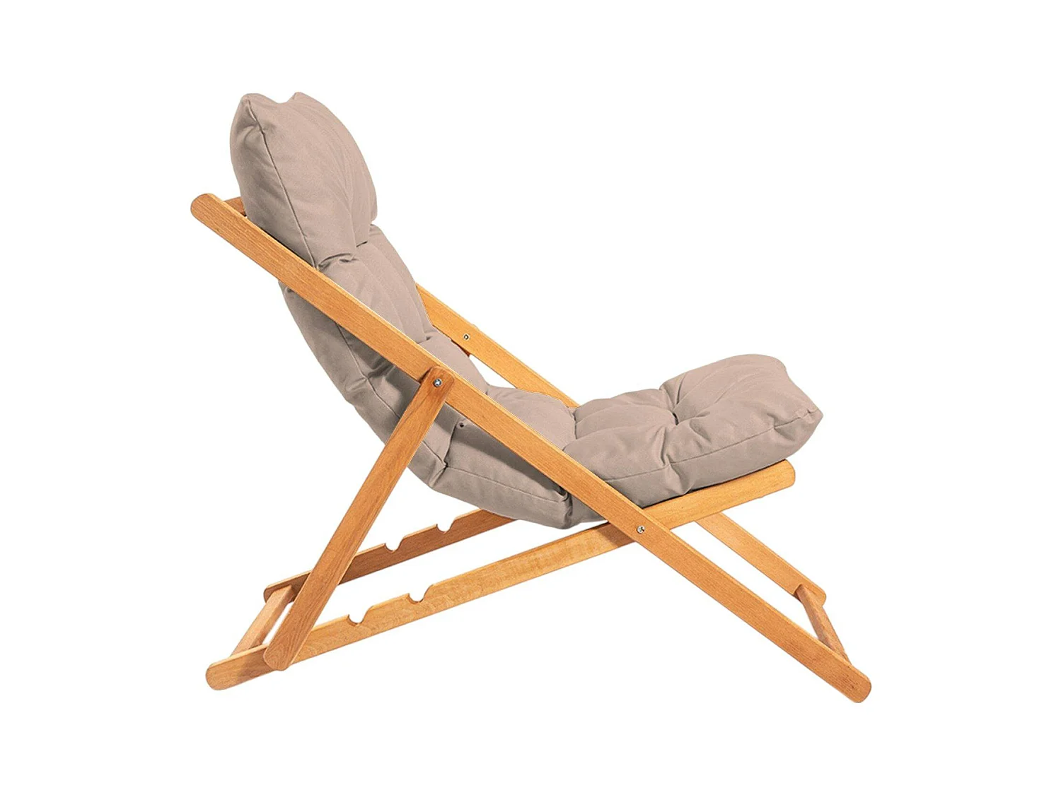 Salon jardin détente 2 places taupe - bois et toile SORA