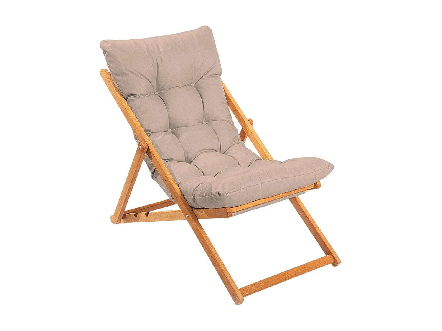 Salon jardin détente 2 places taupe - bois et toile SORA