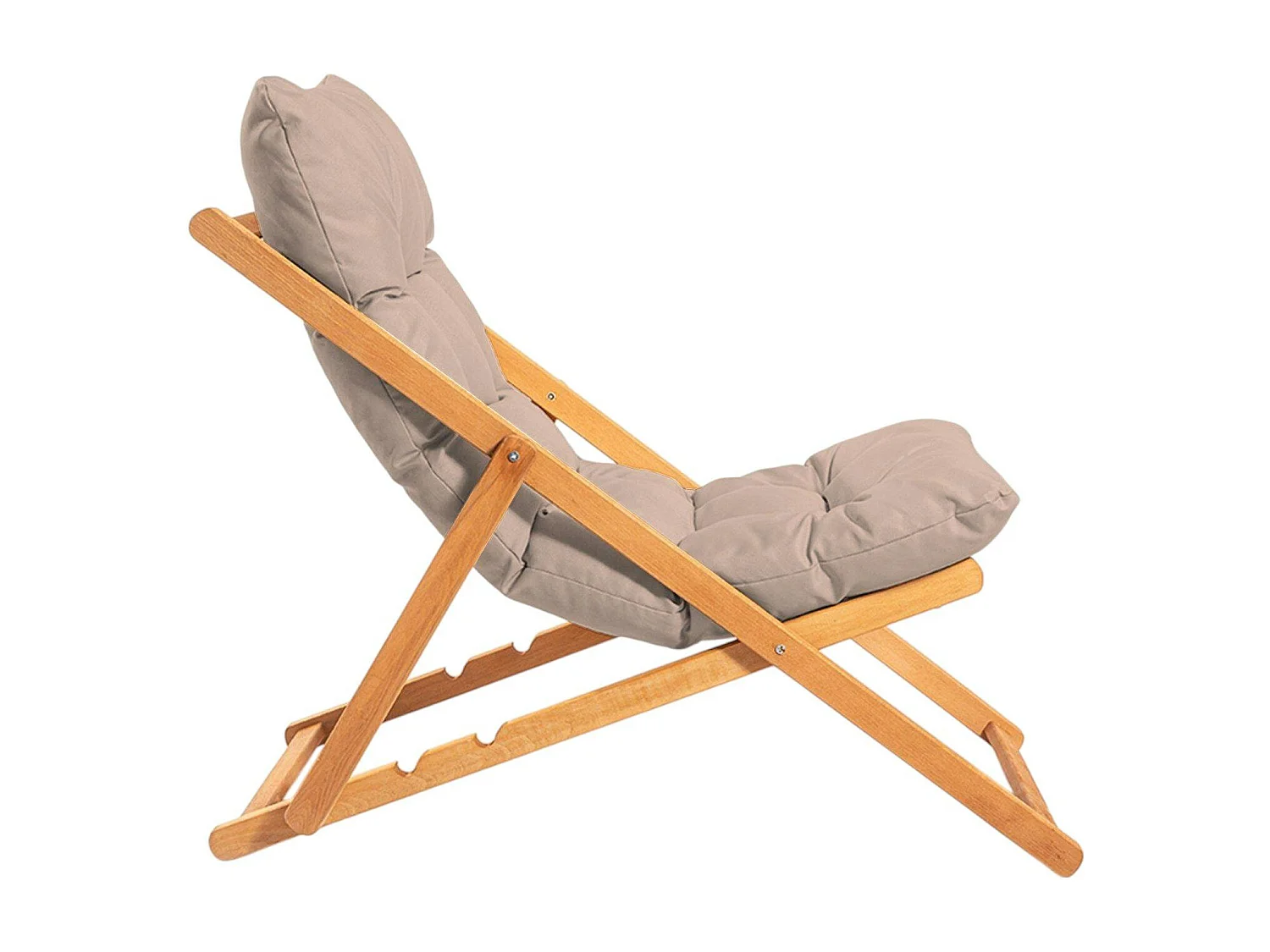 Salon jardin détente 2 places taupe - bois et toile SORA