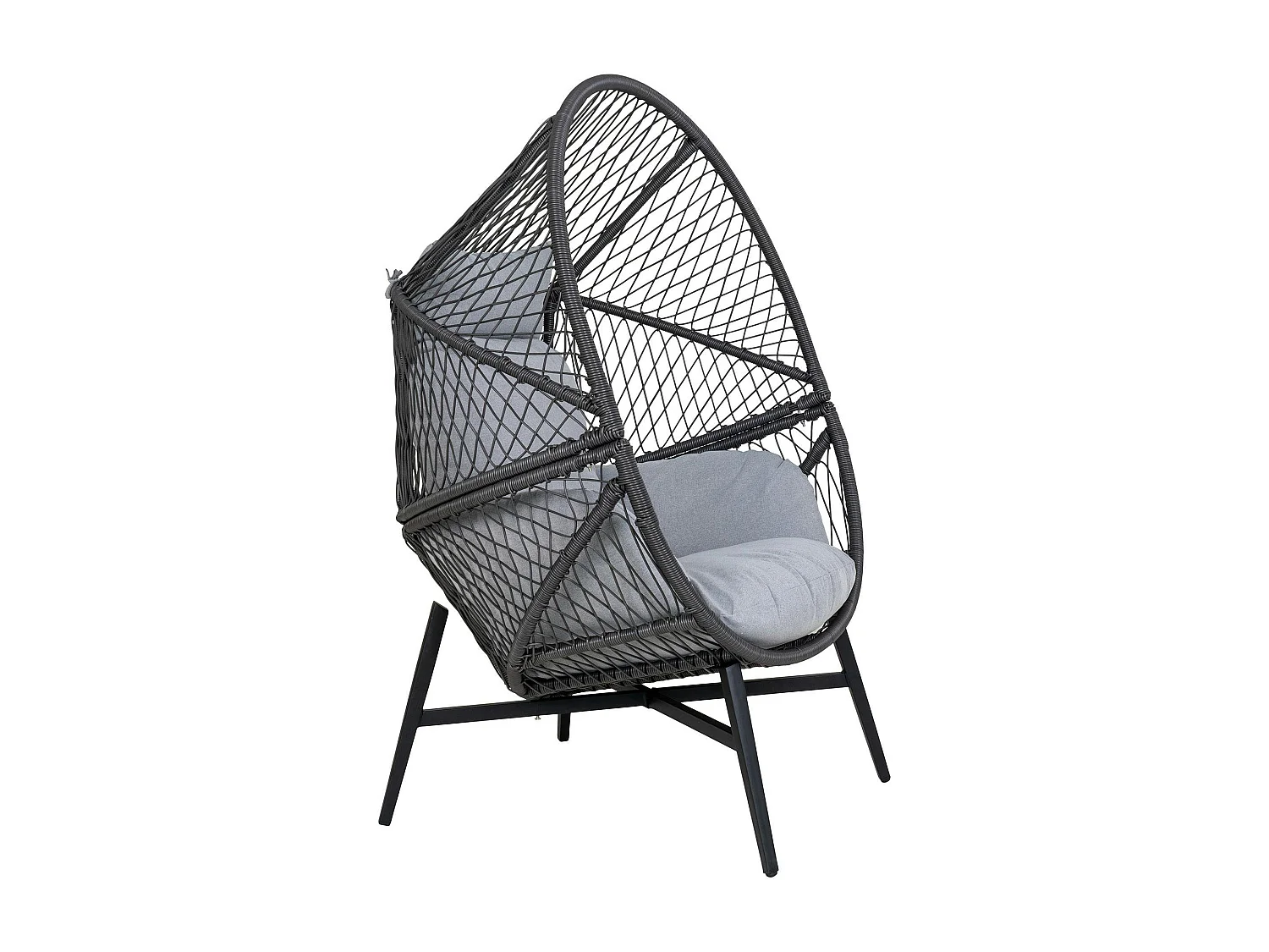 Fauteuil œuf sur pieds finition noire SOUTH BEACH