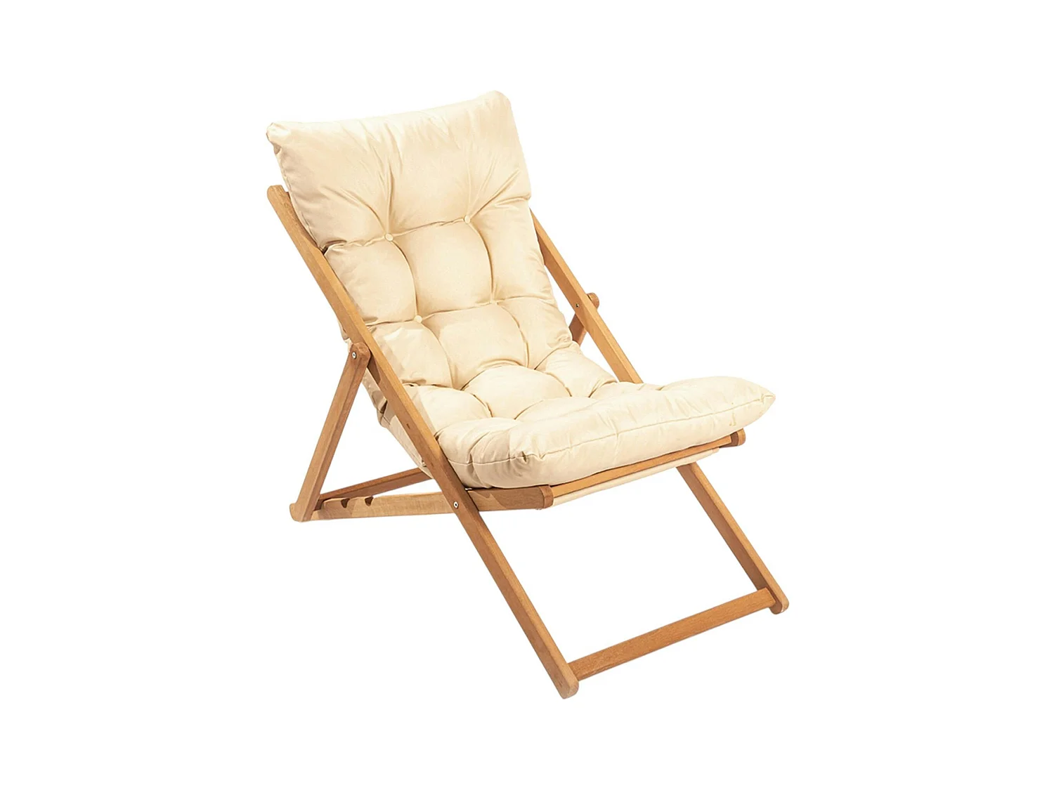 Salon jardin détente 2 places beige - bois et toile SORA