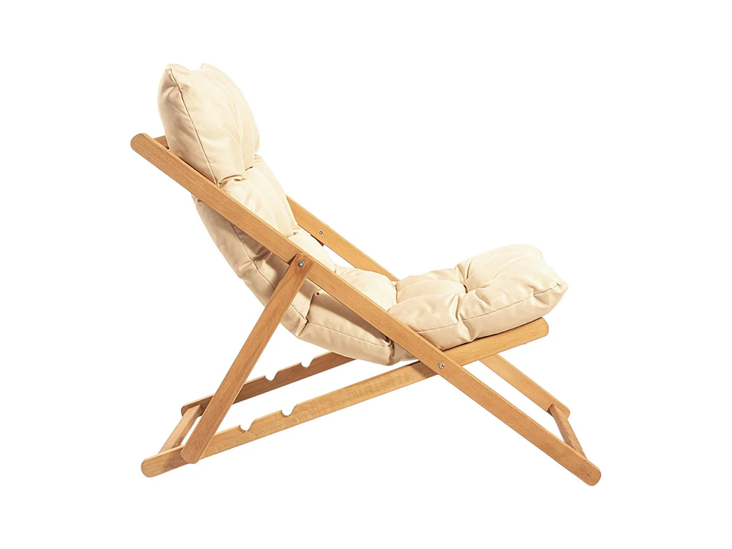 Salon jardin détente 2 places beige - bois et toile SORA