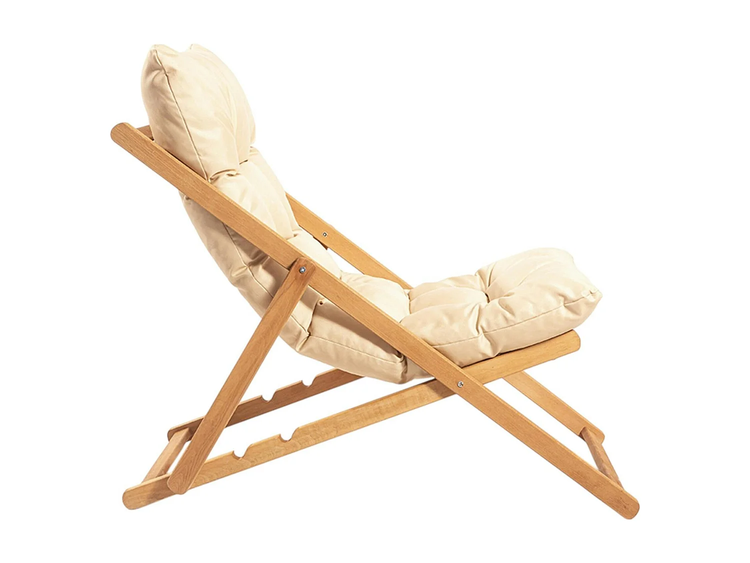 Salon jardin détente 2 places beige - bois et toile SORA