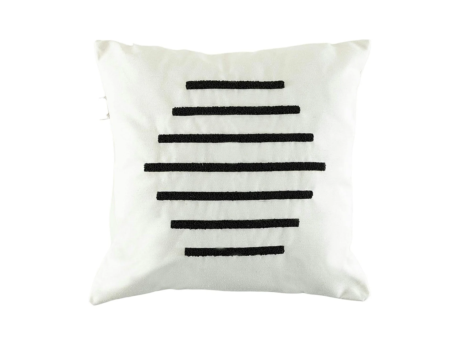 Coussin de canapé en lin – rayures en bouclette noire IZMIR