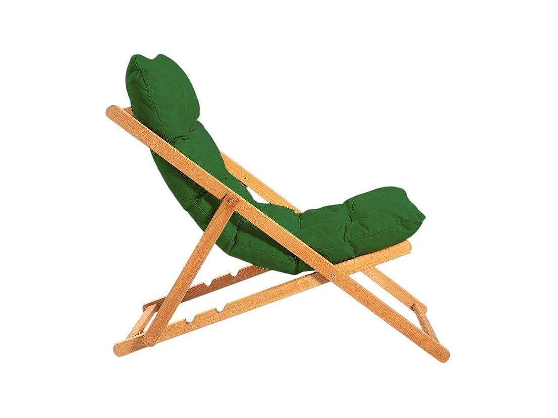 Salon jardin détente 2 places vert - bois et toile SORA