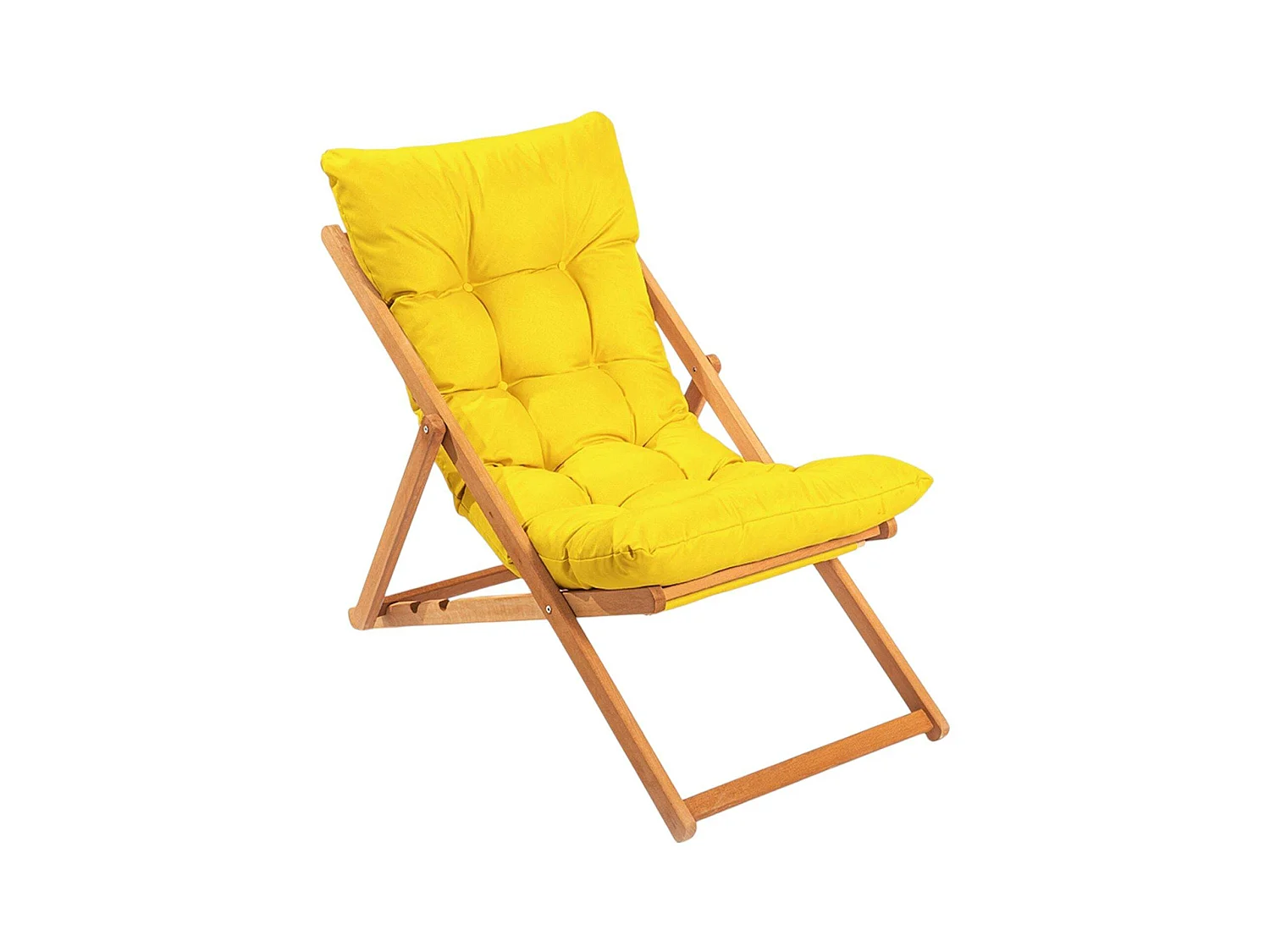 Salon jardin détente 2 places jaune - bois et toile SORA