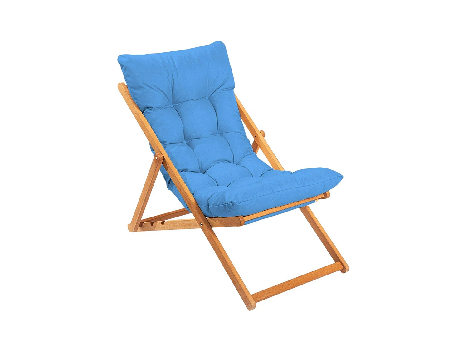 Salon jardin détente 2 places bleu - bois et toile SORA