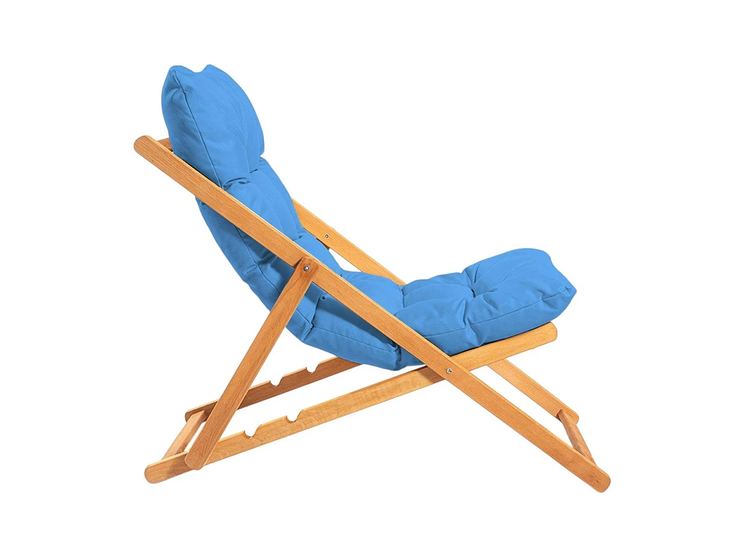 Salon jardin détente 2 places bleu - bois et toile SORA