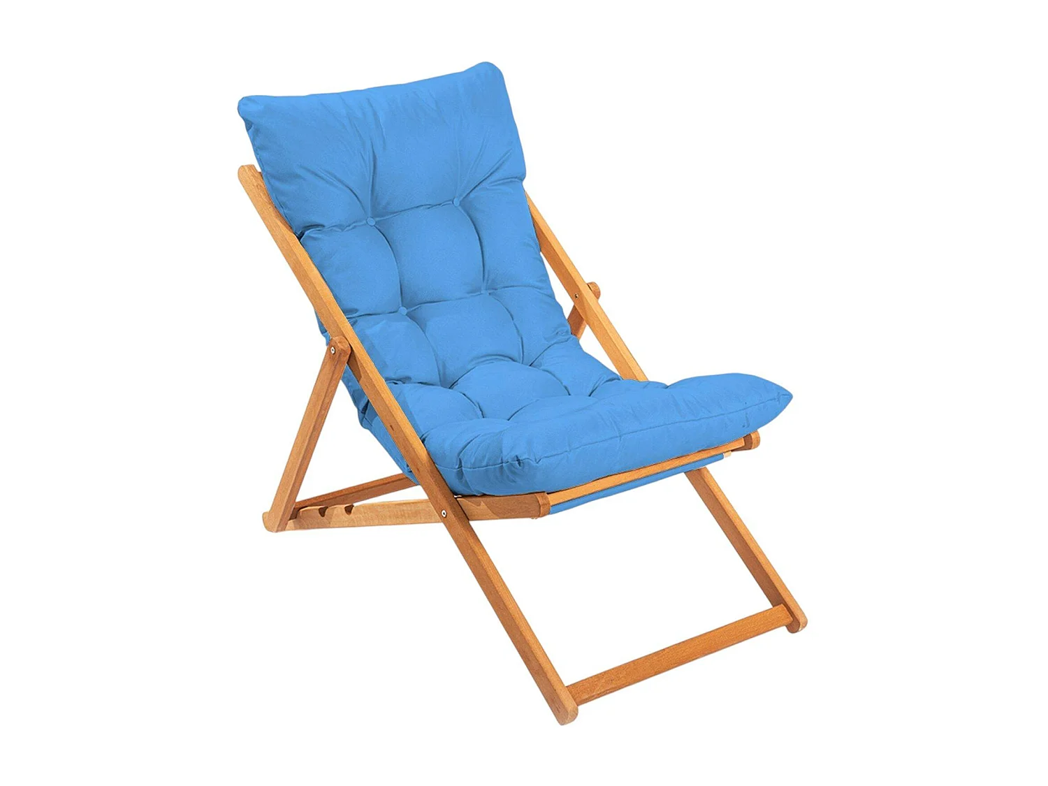 Salon jardin détente 2 places bleu - bois et toile SORA