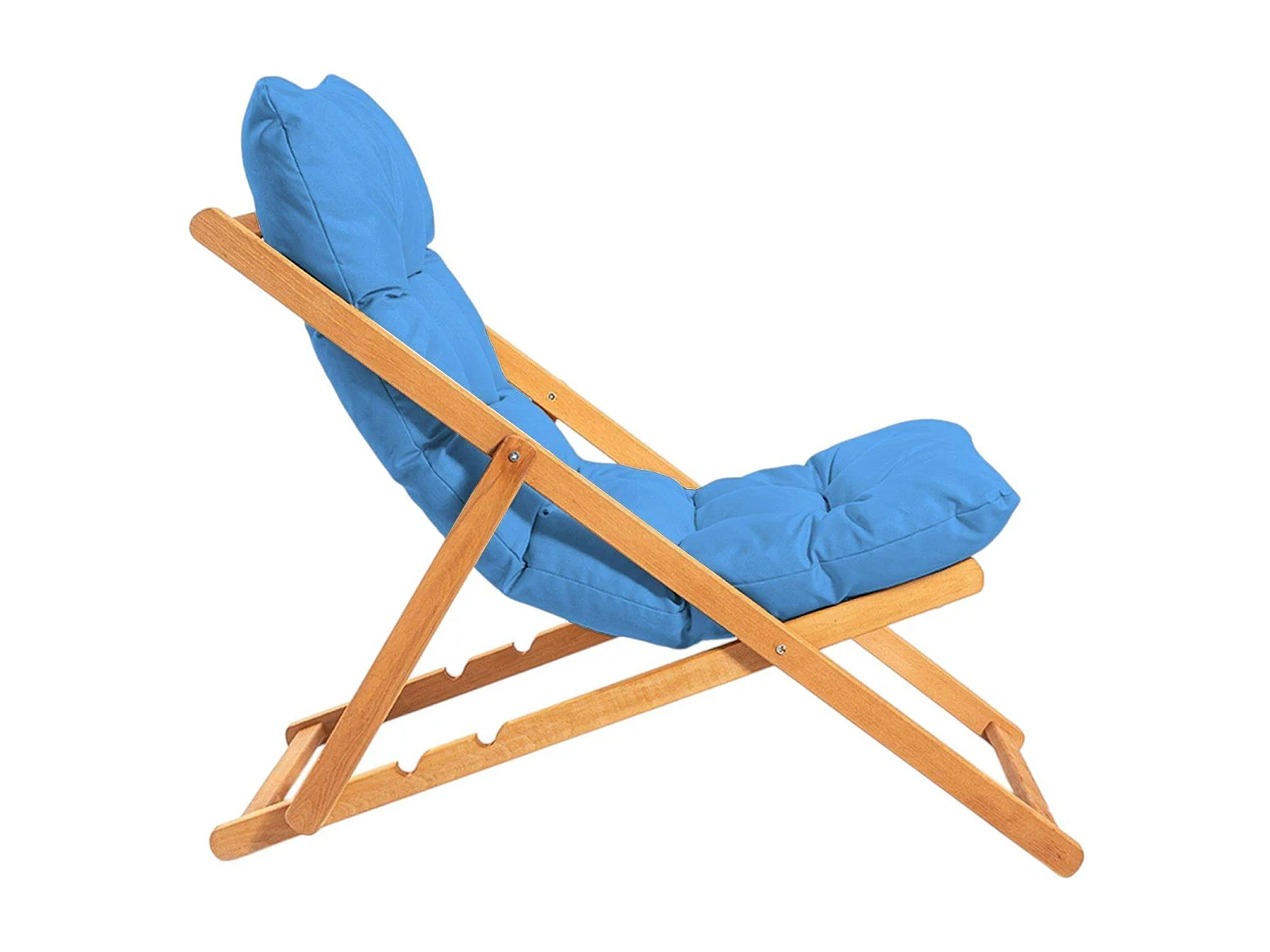 Salon jardin détente 2 places bleu - bois et toile SORA