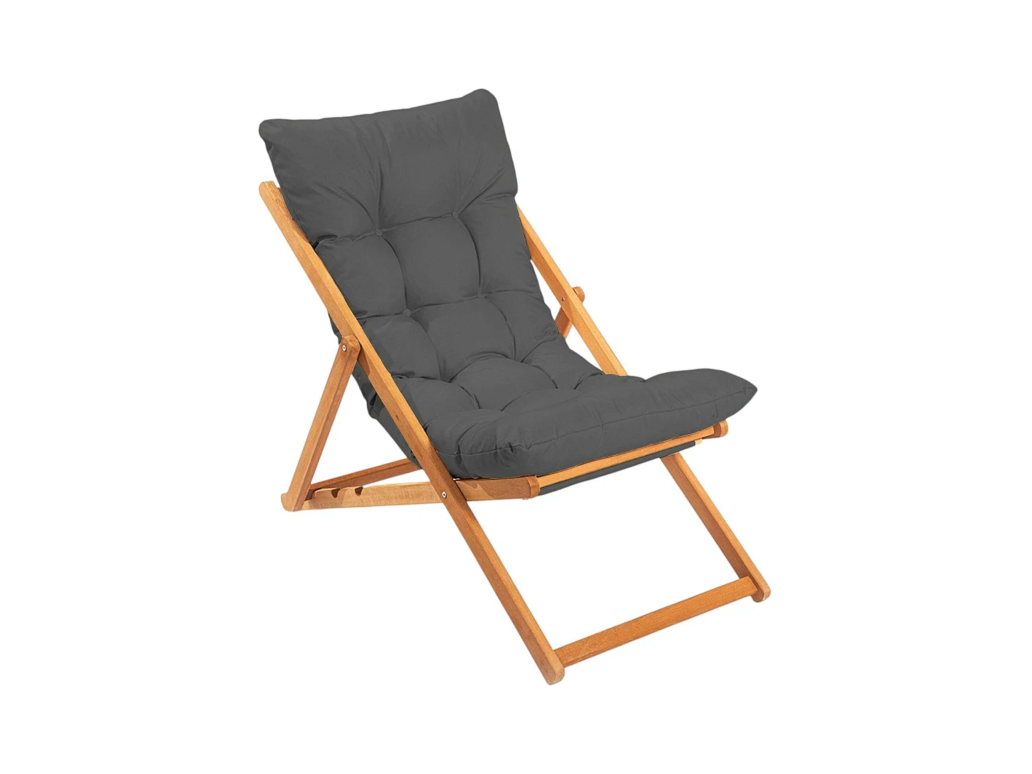 Salon jardin détente 2 places gris - bois et toile SORA