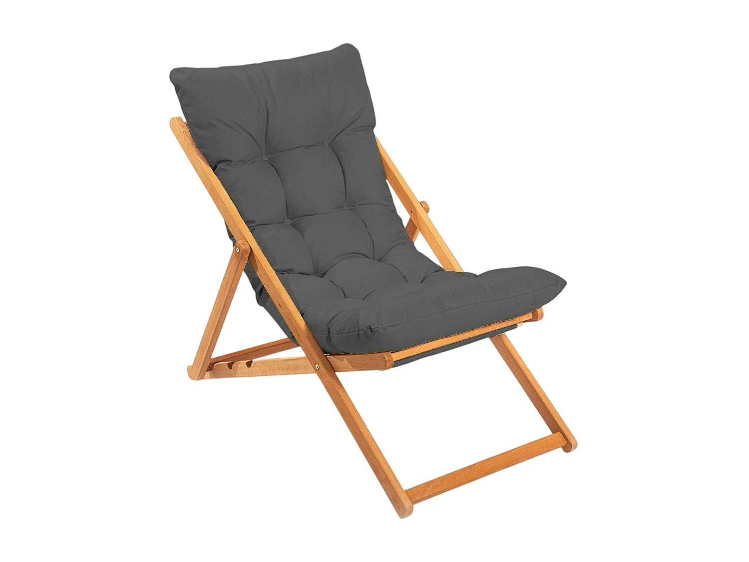 Salon jardin détente 2 places gris - bois et toile SORA