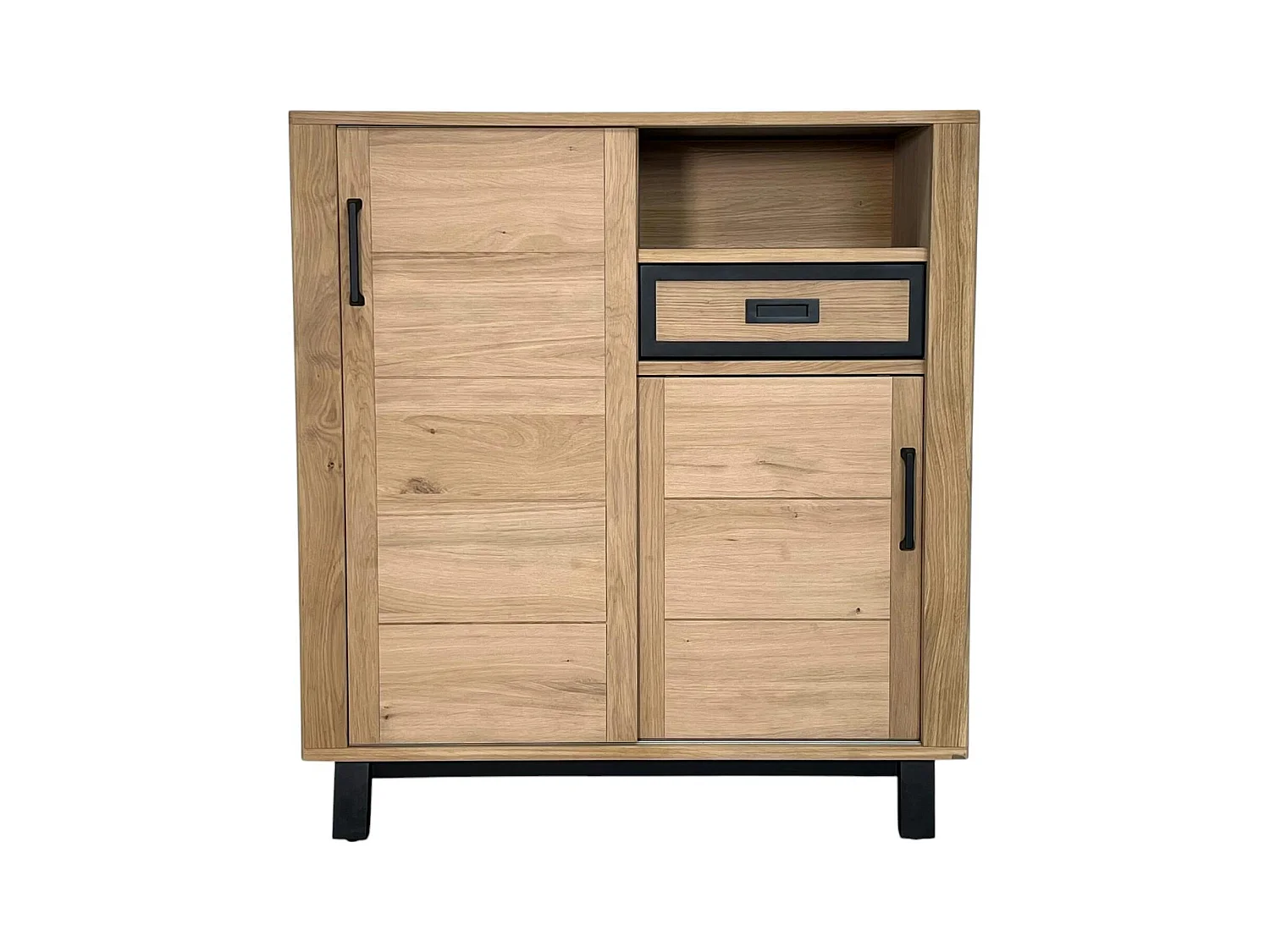 Buffet haut moderne en bois clair - 2 portes, 1 niche GRADO