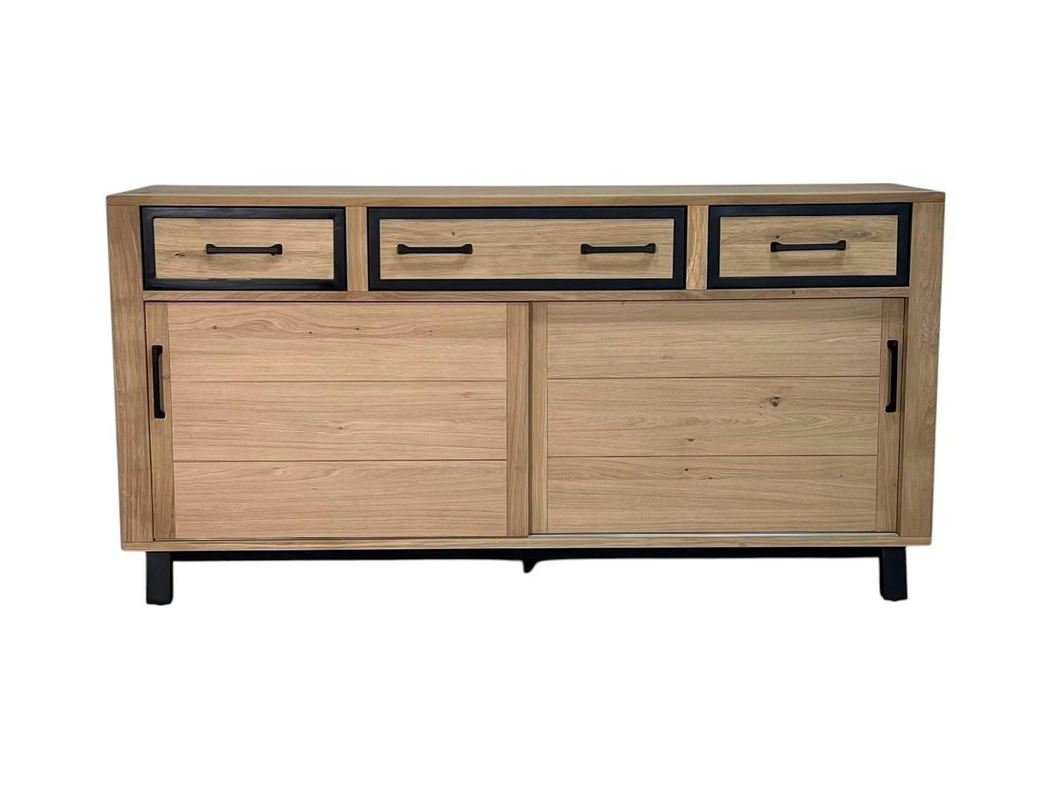Buffet moderne bois clair - 2 portes, 3 tiroirs GRADO