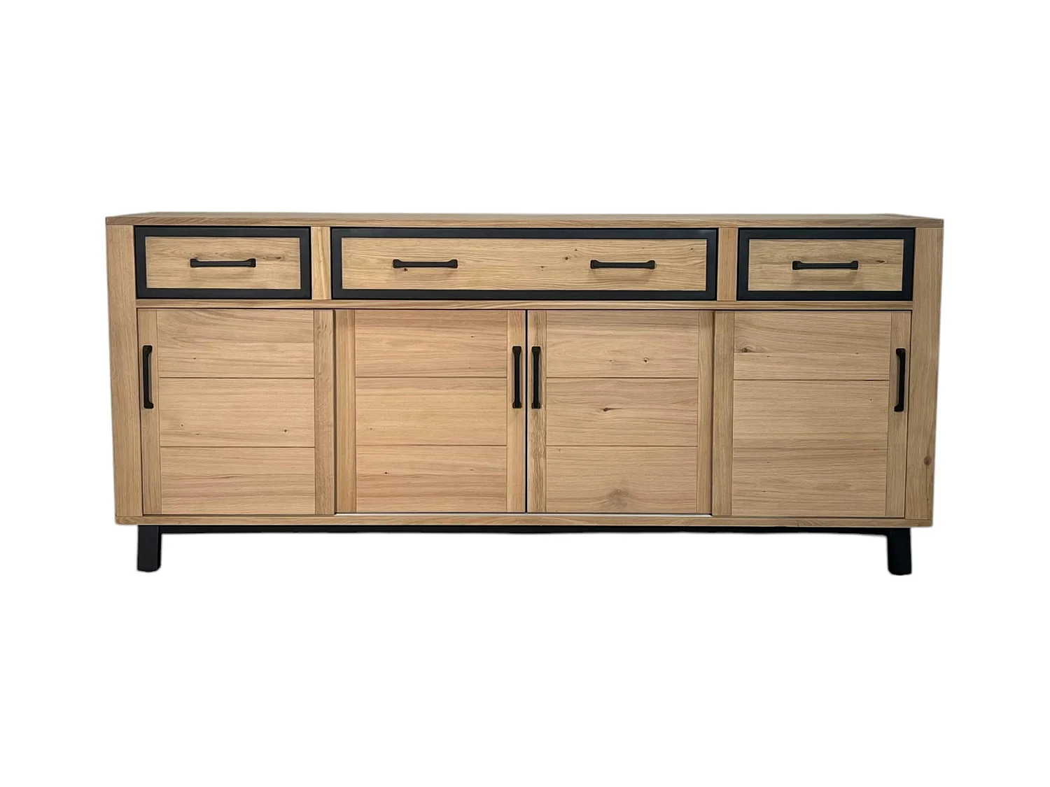Buffet moderne bois clair - 4 portes, 3 tiroirs GRADO