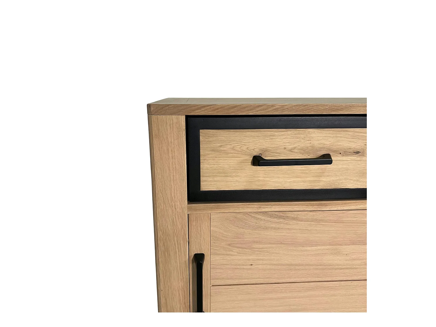 Buffet moderne bois clair - 4 portes, 3 tiroirs GRADO