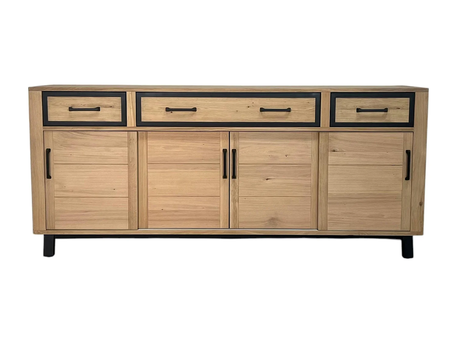 Buffet moderne bois clair - 4 portes, 3 tiroirs GRADO