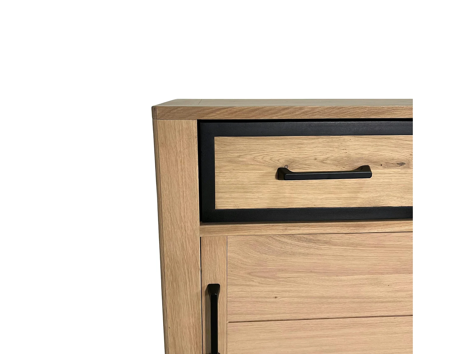 Buffet moderne bois clair - 4 portes, 3 tiroirs GRADO