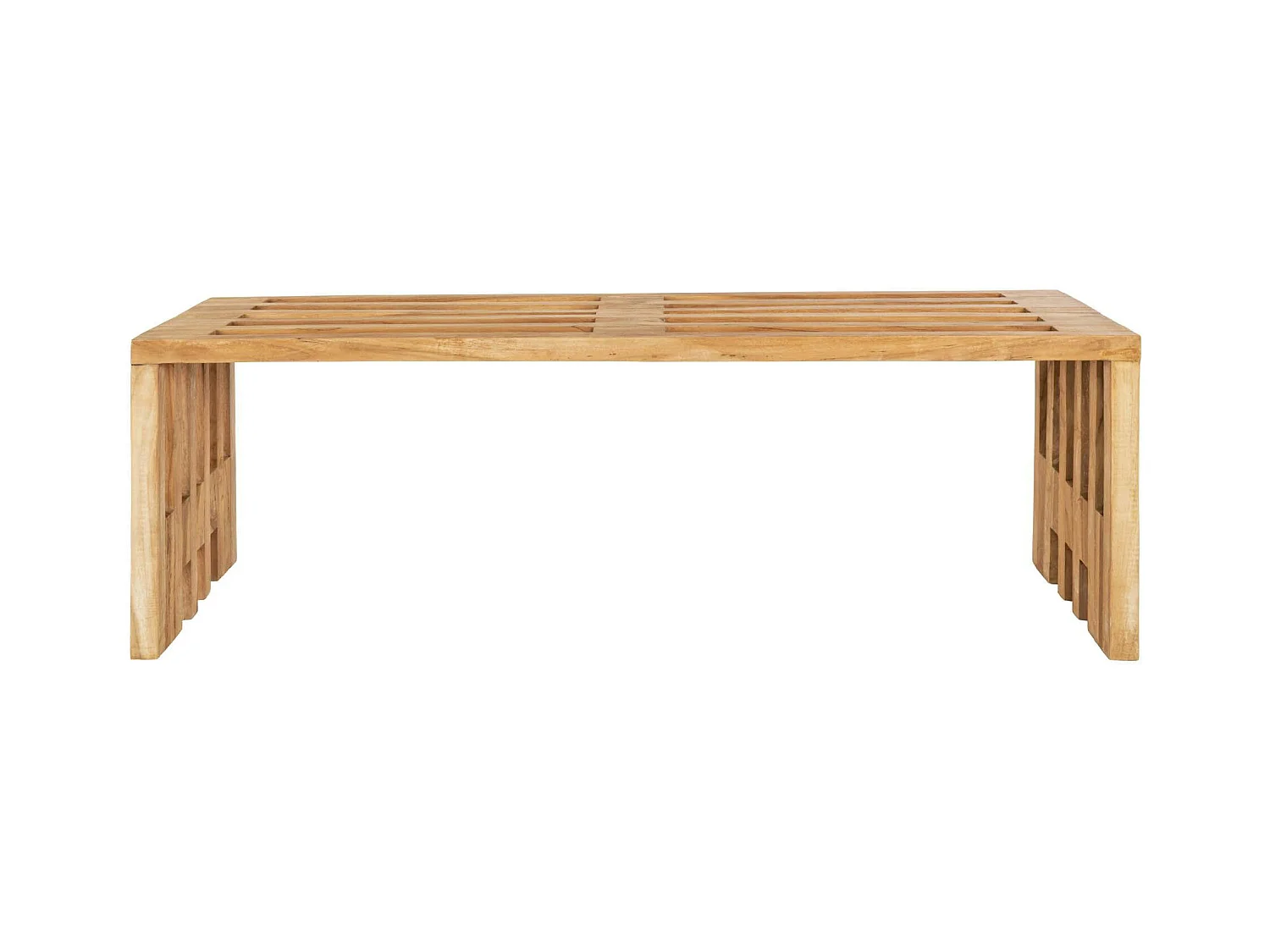 Banc de jardin en bois de teck sans dossier 140 cm MENDOZA