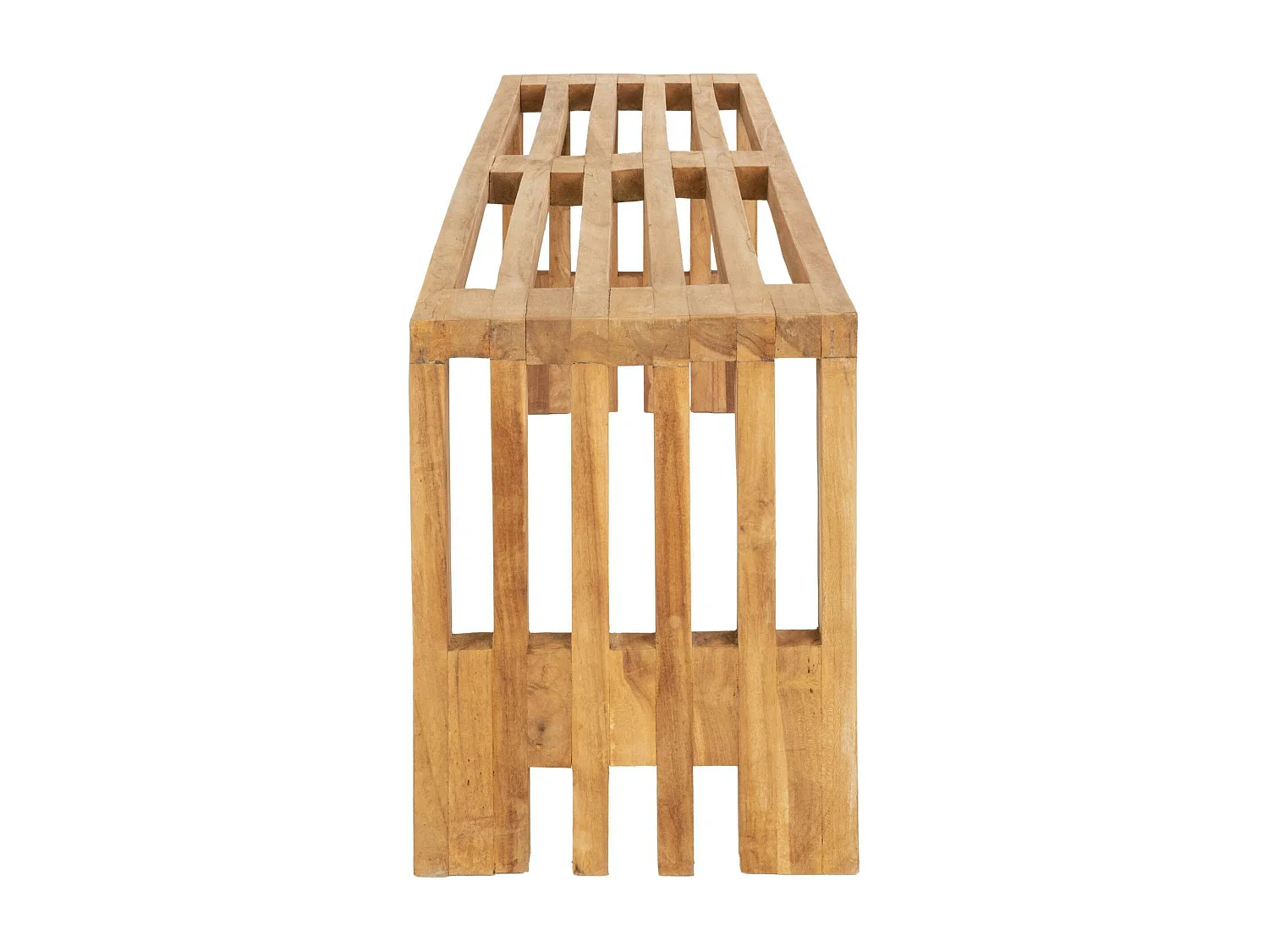 Banc de jardin en bois de teck sans dossier 140 cm MENDOZA