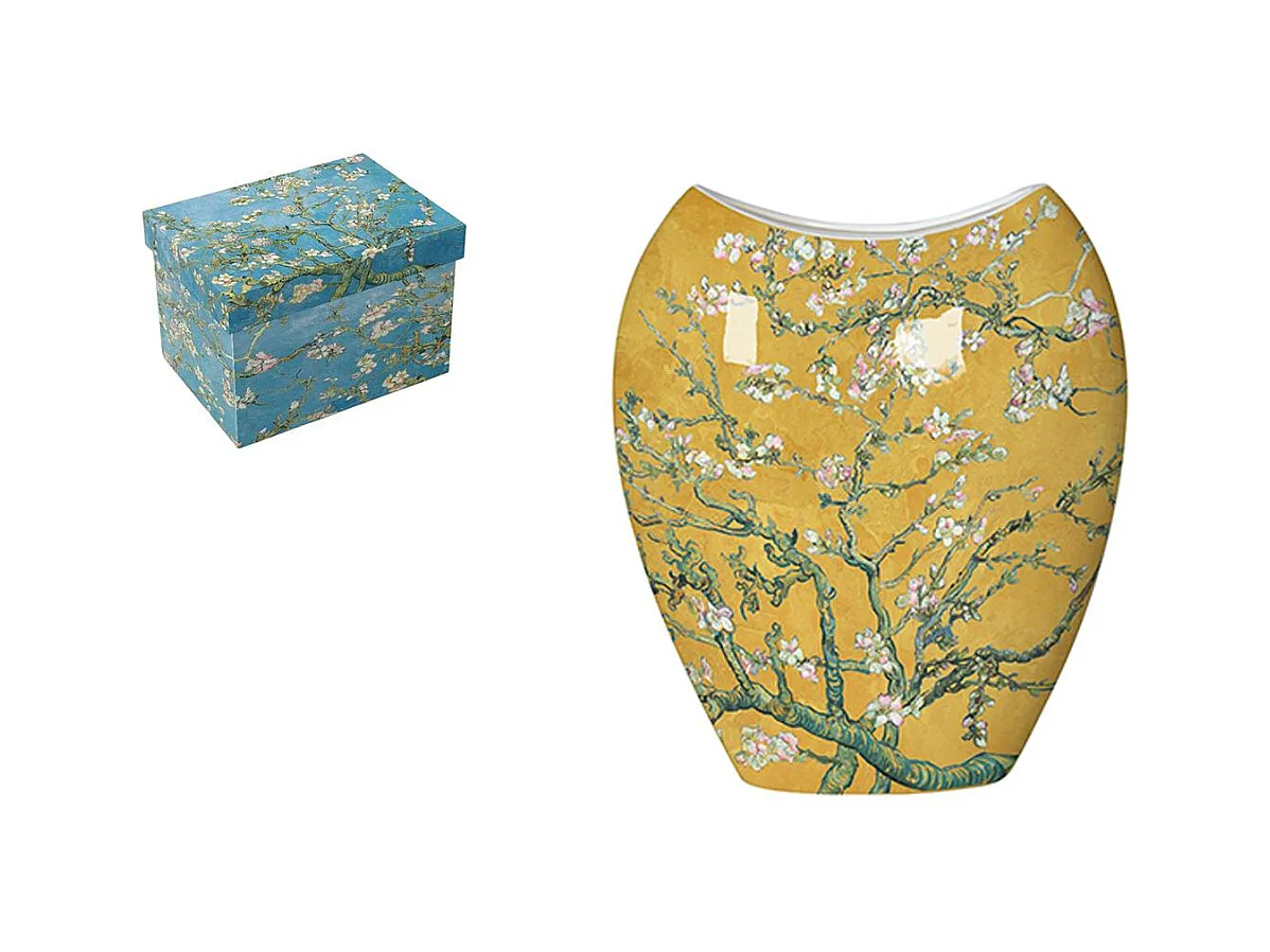 Vase jaune Amandier en fleurs Van Gogh H25 cm